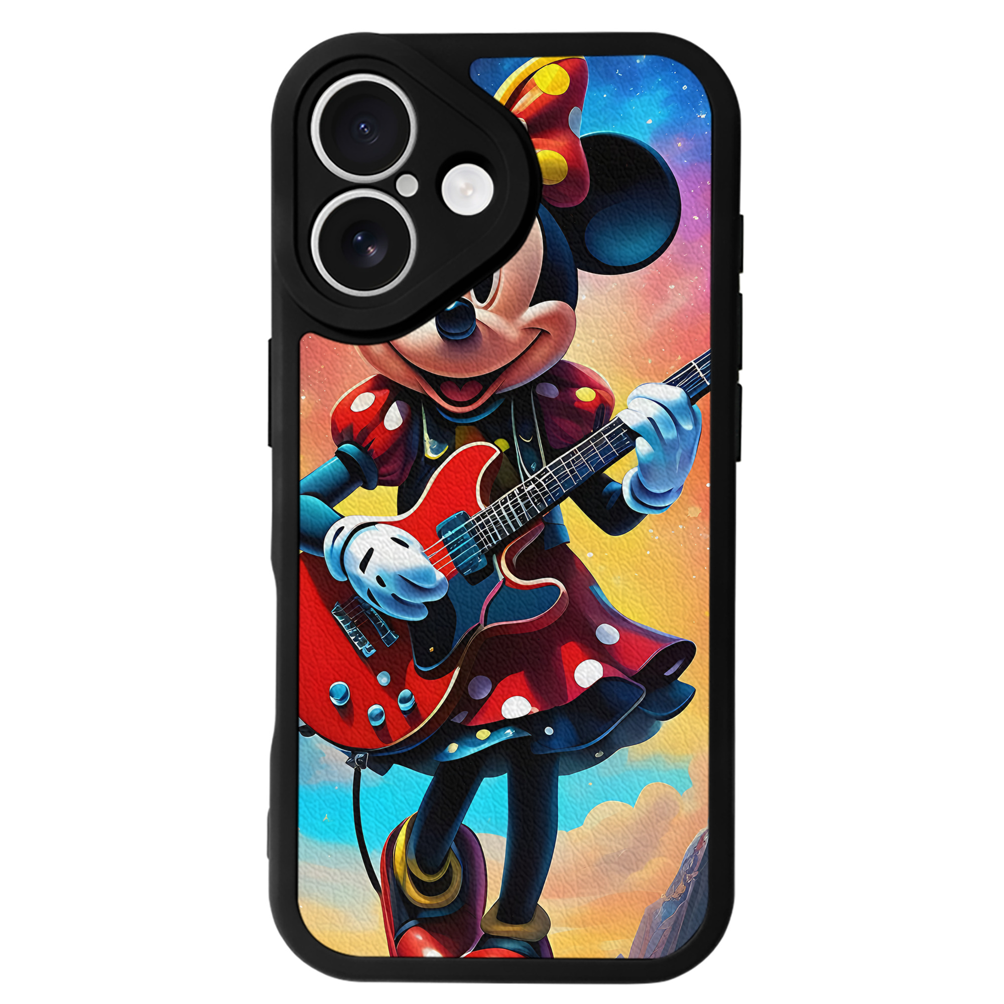 （画像用） ミッキーマウス Mickey Mouse 【iPhone 16シリーズ対応】シリコンスマホケース（レザー調） 材質：シリコン